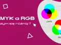 CMYK i RGB: porównanie modeli barw. Diagramy pokazują, jak mieszają się kolory podstawowe w obu systemach.